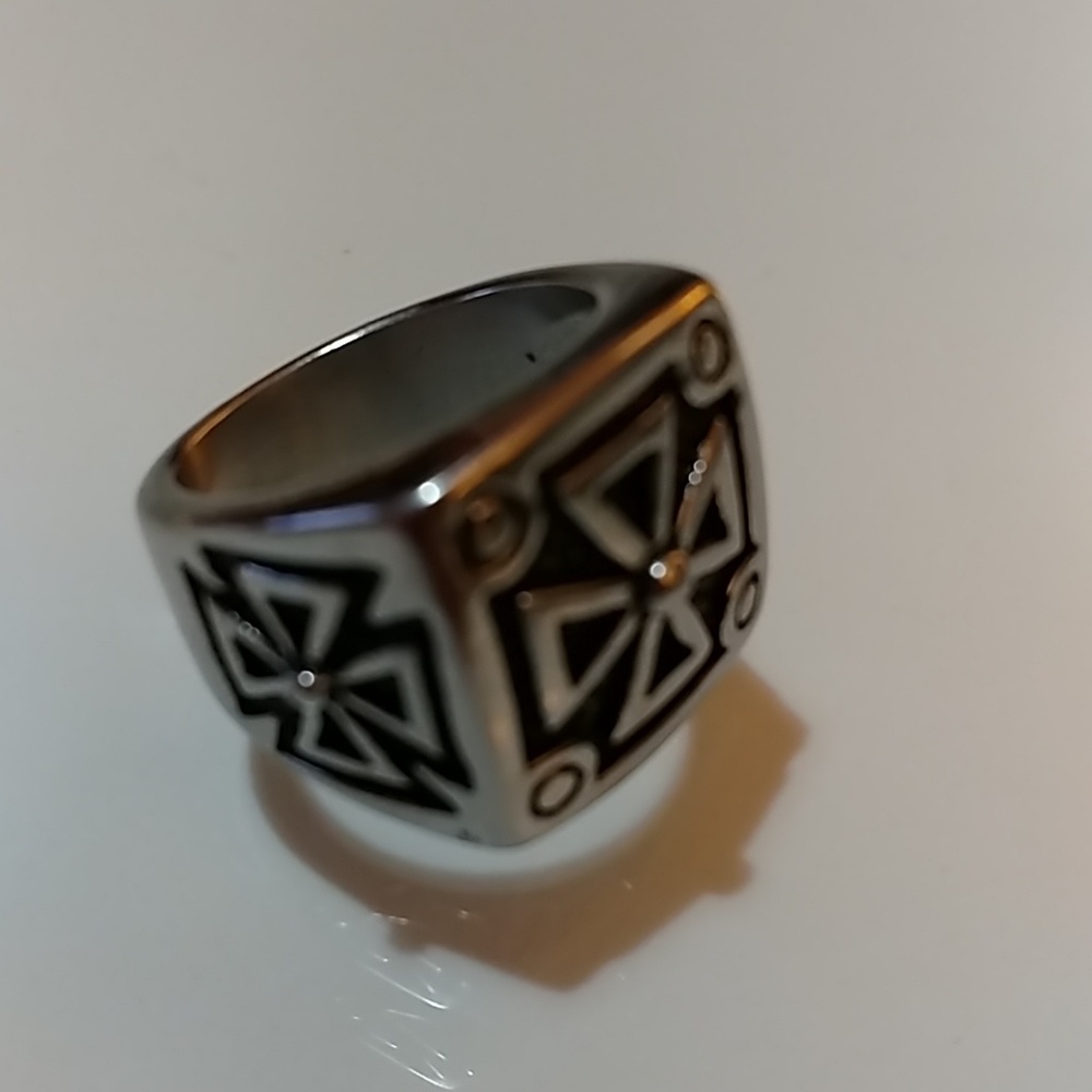 Silver Iron Cross Ring